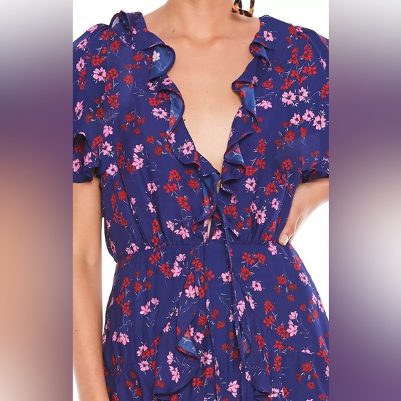 La Maison Talulah The Yearning Floral-Print Ruffle Midi Dress Size Small - Picture 4 of 15